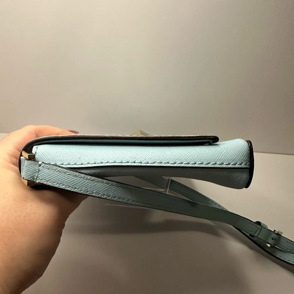 Kate Spade EUC Hydrangea Blue Saffiano Leather Newbury Lane Sally Crossbody